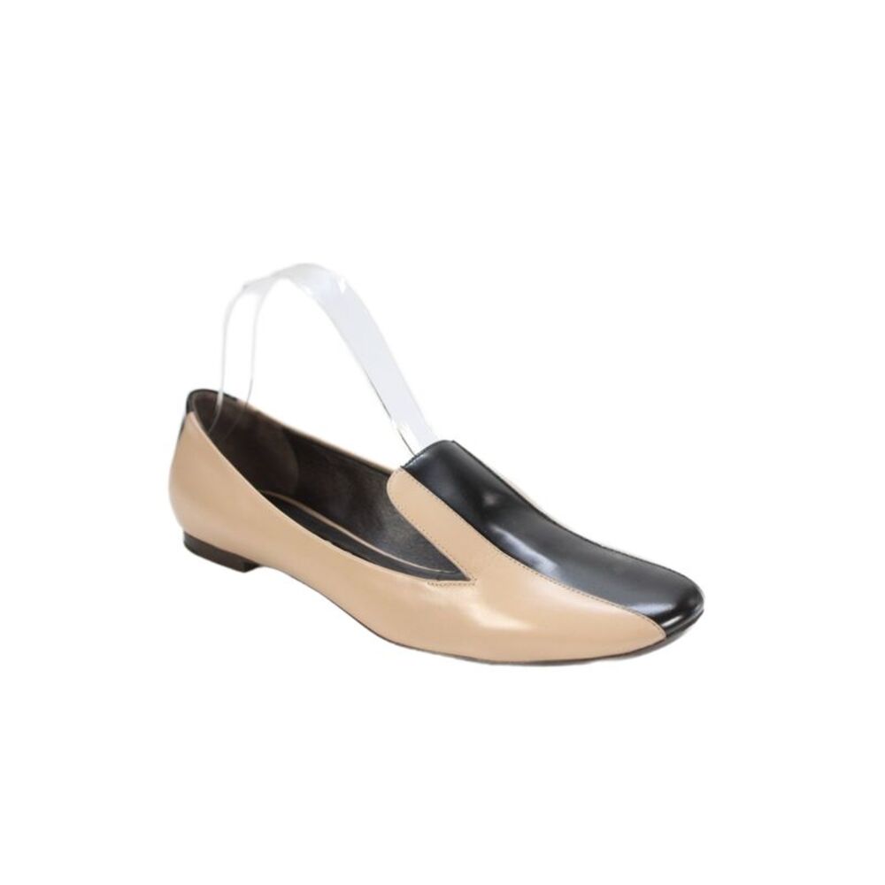 Rochas Womens Leather Color Block Slip On Flat Loafers Shoes Brown Black Size 8